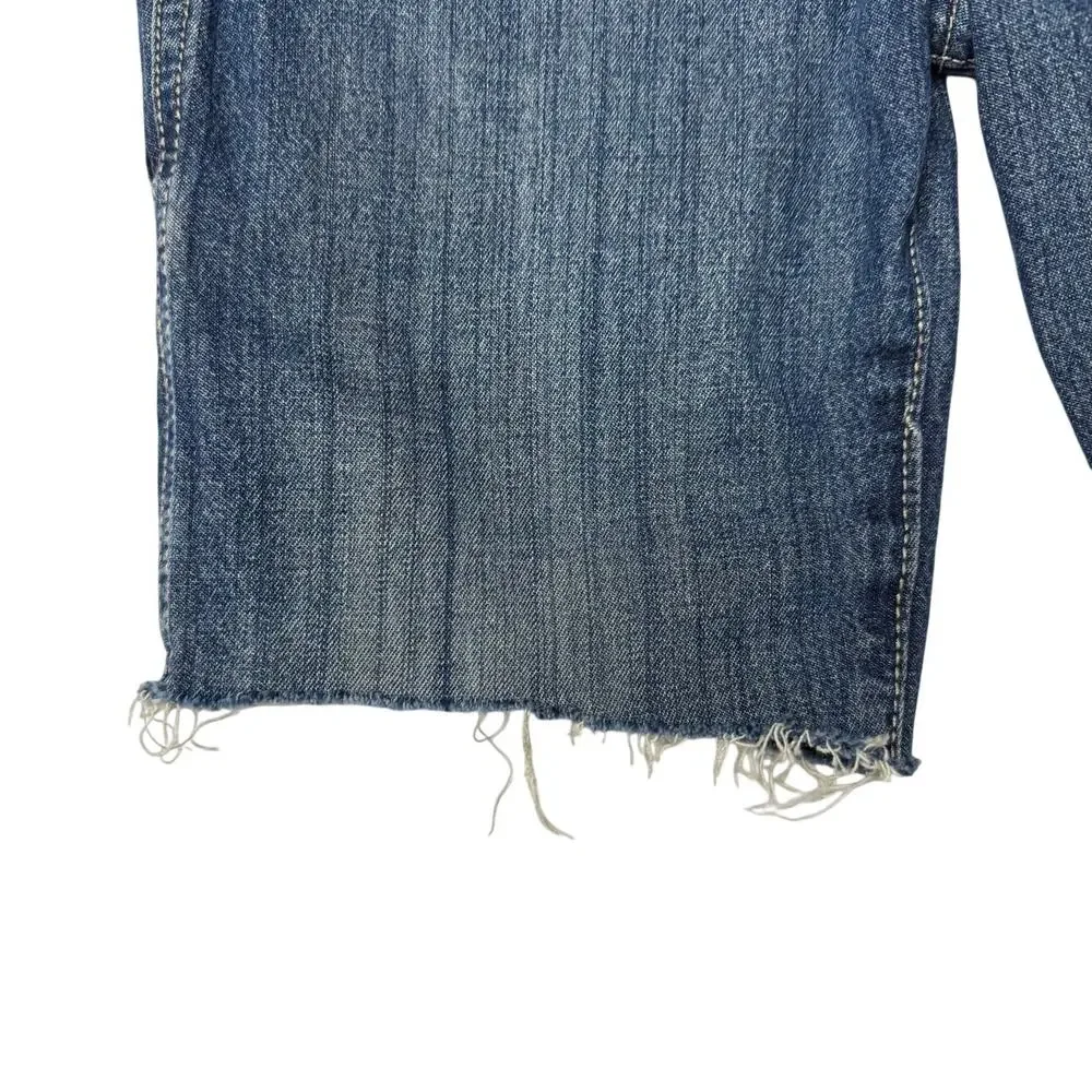 OshKosh B'Gosh VestBak Denim Shortalls Cutoff Distressed Retro 4T
